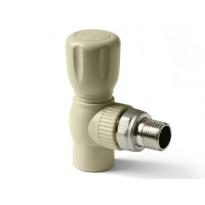 Шаровой кран для радиатора Pro Aqua d=20-1/2 PP-R угловой Серый