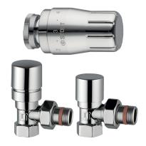 Комплект клапанов термостатических STOUT Design хром, угловой 1/2