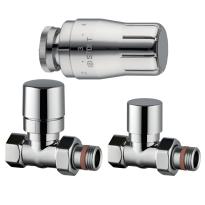 Комплект клапанов термостатических STOUT Design хром, прямой 1/2