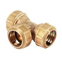 Тройник STOUT 32х32х32 компрессионный латунный для труб ПНД, SFH-0004-323232